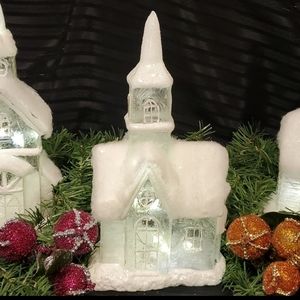 RAZ Imports 9" Lighted Mercury Glass Church-#2 Design